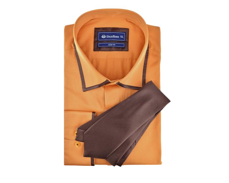 SL 5530 Рубашка цвета кэмел с галстуком Мужские рубашки