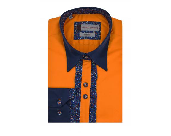 LL 3215 Женская дизайнерская оранжевая рубашка с принтом