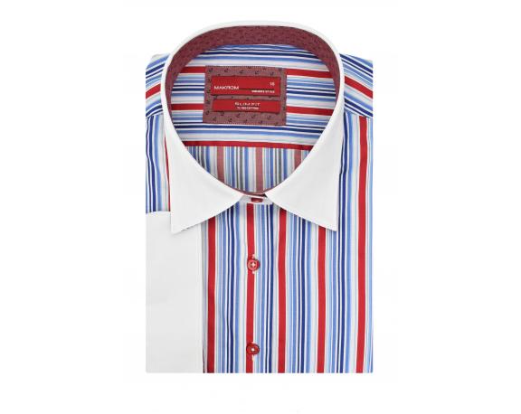 LS 4084 Sini-valge-punane triibuline 3/4 varrukatega triiksärk Naiste triiksärgid