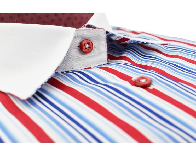 LS 4084 Sini-valge-punane triibuline 3/4 varrukatega triiksärk Naiste triiksärgid