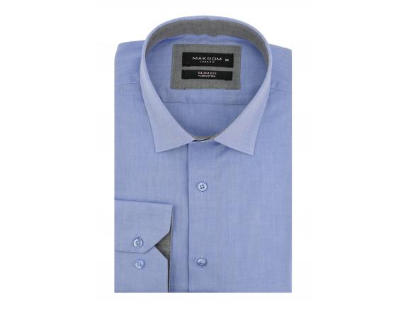 SL 5589 Голубая рубашка с фактурной текстурой Мужские рубашки