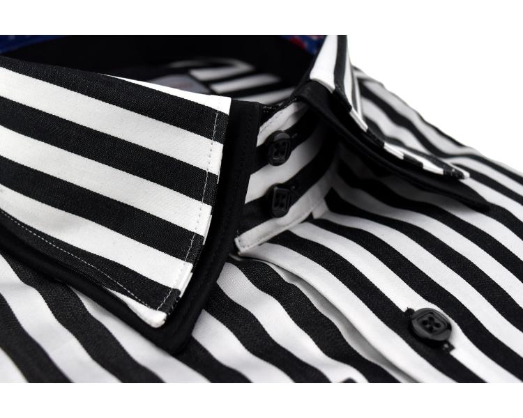 SL 5369 Must-valge triibuline topeltkraega triiksärk Meeste triiksärgid