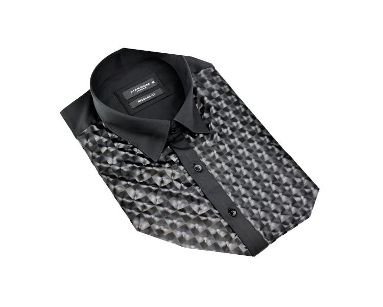 SL 5501 Must eksklusiivne 3D-mustriga triiksärk pikkade varrukatega Meeste triiksärgid