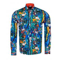 SL 6926 Яркая рубашка с психоделическим принтом Мужские рубашки