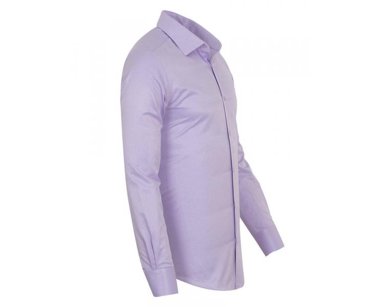SL 7120 Светло-фиолетовая однотонная текстурная рубашка в тонкую полоску Мужские рубашки