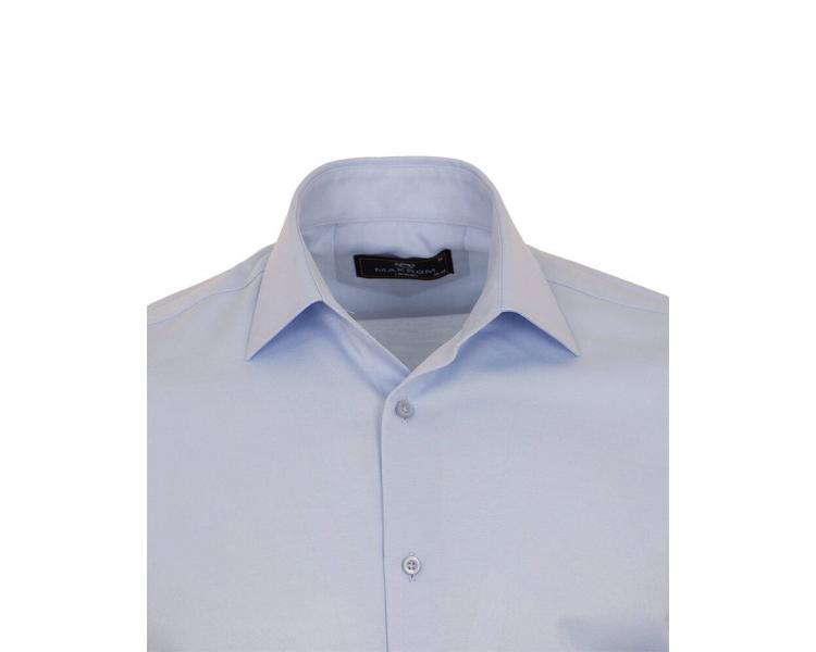 SL 7122 Голубая однотонная рубашка с длинными рукавами Мужские рубашки
