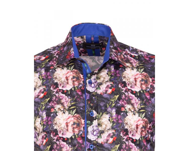 SL 7376 Рубашка с ярким цветочным принтом Мужские рубашки