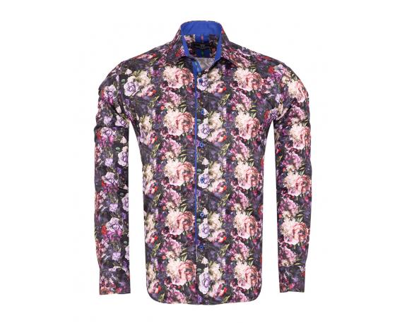 SL 7376 Рубашка с ярким цветочным принтом Мужские рубашки