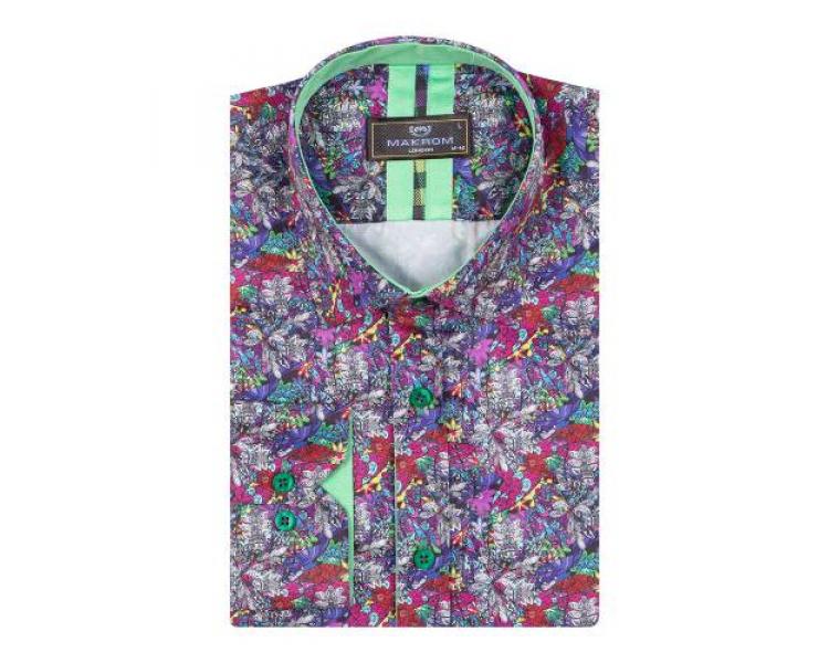 SL 7368 Разноцветная рубашка с принтом Мужские рубашки