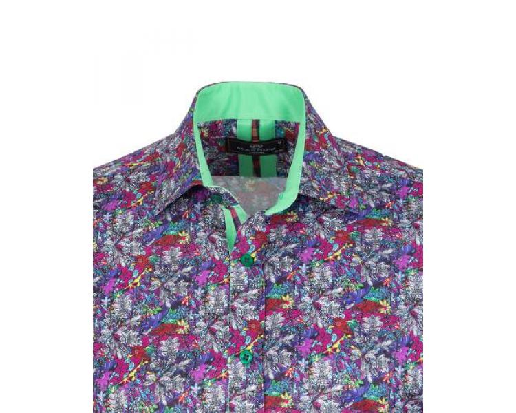 SL 7368 Разноцветная рубашка с принтом Мужские рубашки