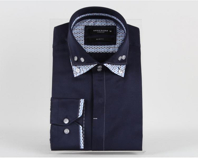 SL 5656 Дизайнерская мужская рубашка с двойным воротником Мужские рубашки