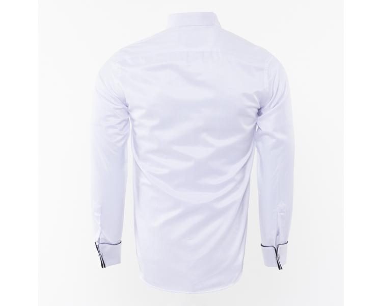 SL 6328 Белая Plissé рубашка с двойными манжетами под запонки Мужские рубашки