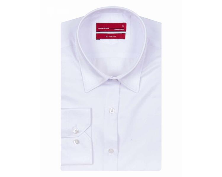 LL 3252 Белая однотонная классическая рубашка Женские рубашки