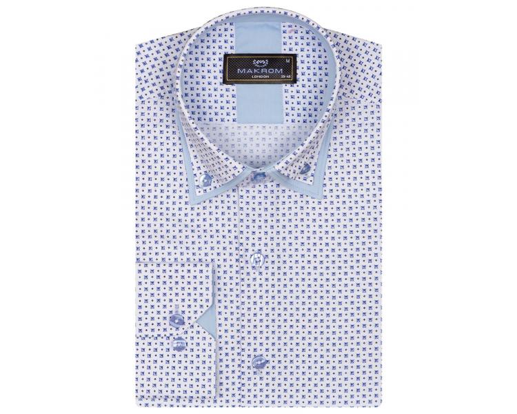 SL 6815 Рубашка с двойным воротником с узором Мужские рубашки