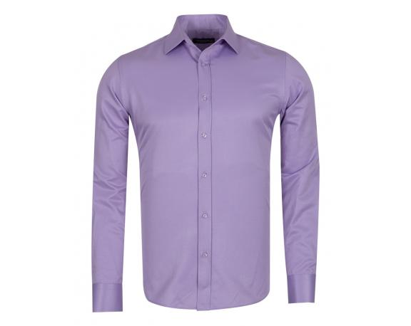 Лиловая однотонная классическая рубашка SL 1050-A Мужские рубашки