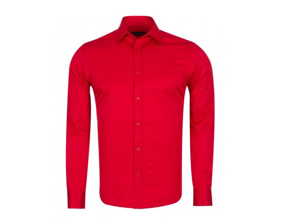 Красная классическая однотонная рубашка с длинным рукавом SL 1050-B Мужские рубашки