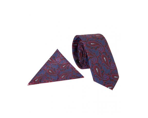 Синий галстук и платок для пиджака с узором пейсли Аксессуары