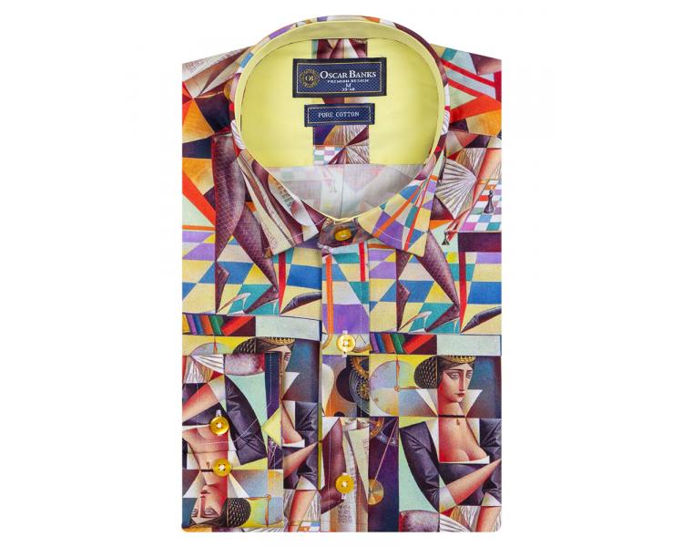 SL 6914 Цветная рубашка с эксклюзивным узором Мужские рубашки