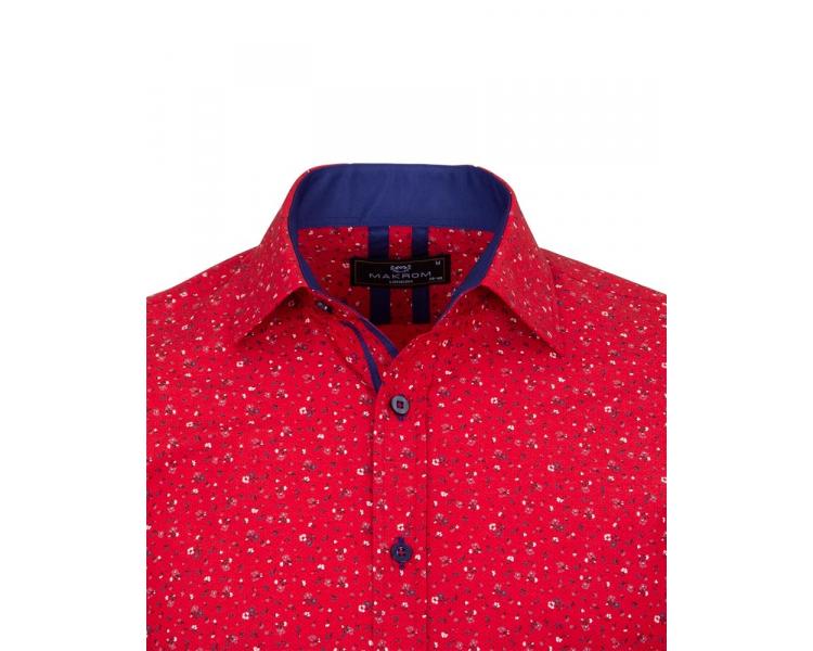 SL 6810 Punane lillemustriga puuvillane triiksärk Meeste triiksärgid