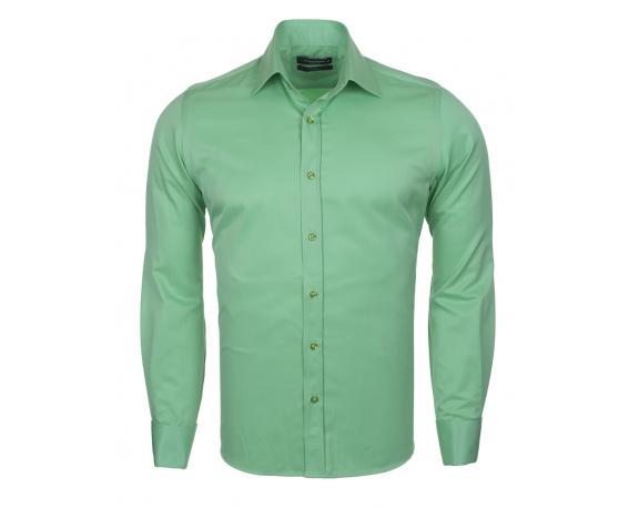 Зеленая рубашка с двойным манжетом под запонки SL 1045-A Мужские рубашки