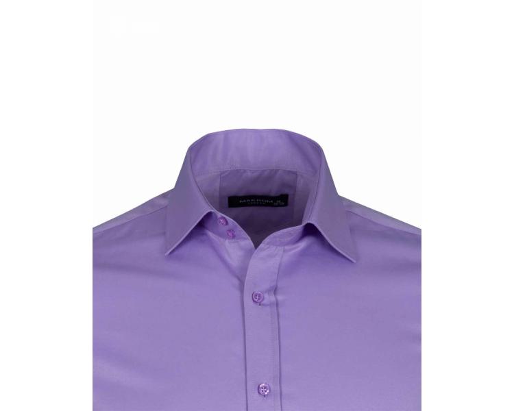 SL 1045-C Однотонная фиолетовая рубашка под запонки Мужские рубашки