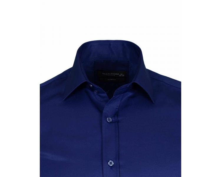 Синяя рубашка с двойным манжетом под запонки Мужские рубашки