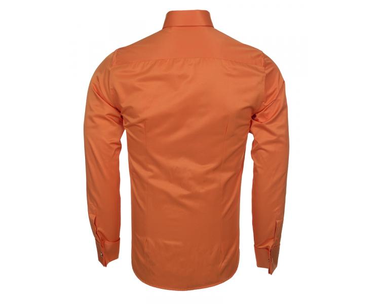 Оранжевая рубашка с двойным манжетом и запонками SL 1045-D Мужские рубашки