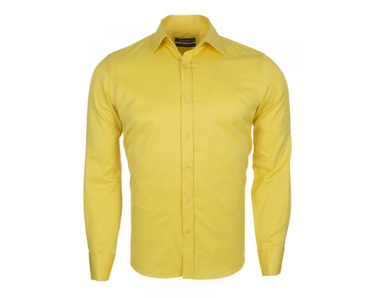Kollane ühevärviline topeltmansettidega triiksärk SL 1045-D Meeste triiksärgid