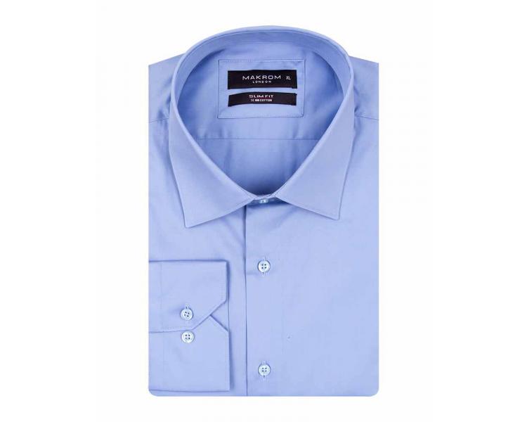 SL 5026 Голубая классическая однотонная рубашка  Мужские рубашки