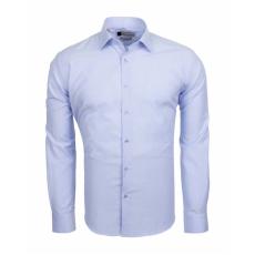 SL 5566 Мужская голубая однотонная рубашка с микротекстурой Мужские рубашки
