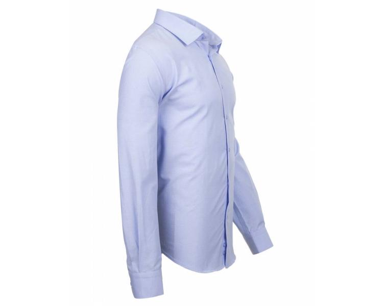 SL 5566 Мужская голубая однотонная рубашка с микротекстурой Мужские рубашки