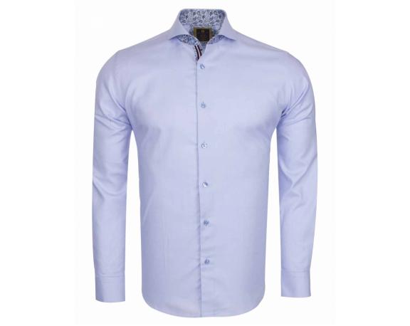SL 6114 Голубая Oxford рубашка с итальянским воротником Мужские рубашки