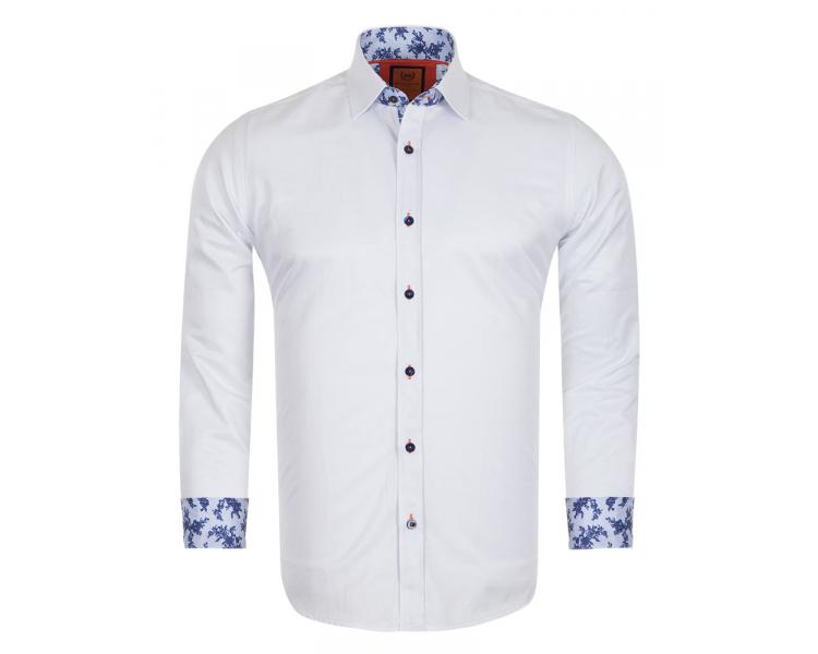 Белая рубашка с вставками с принтом пейсли SL 6283 Мужские рубашки