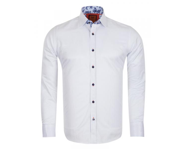 Белая рубашка с вставками с принтом пейсли SL 6283 Мужские рубашки