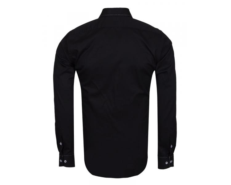 SL 6556 Черная рубашка с вставками Мужские рубашки