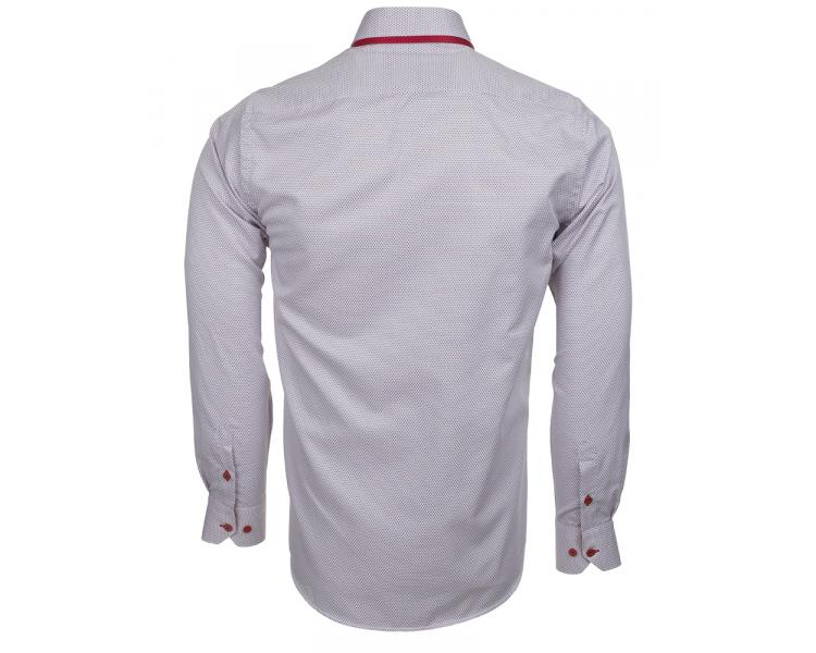 SL 5514 Серая рубашка с микро узором и двойным воротником Мужские рубашки